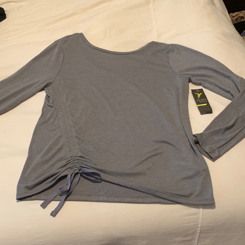 Old Navy Active Gray Long Sleeve Top With Side Tie